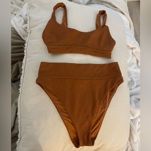 aerie high cut bathing suit bottoms